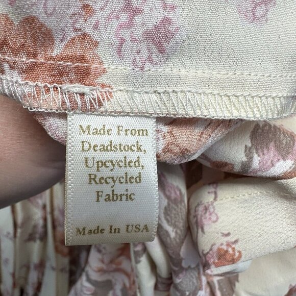 Christy Dawn Ivory Floral Tiered Maxi Dress Size M/L Recycled Deadstock Fabric - Picture 8 of 12